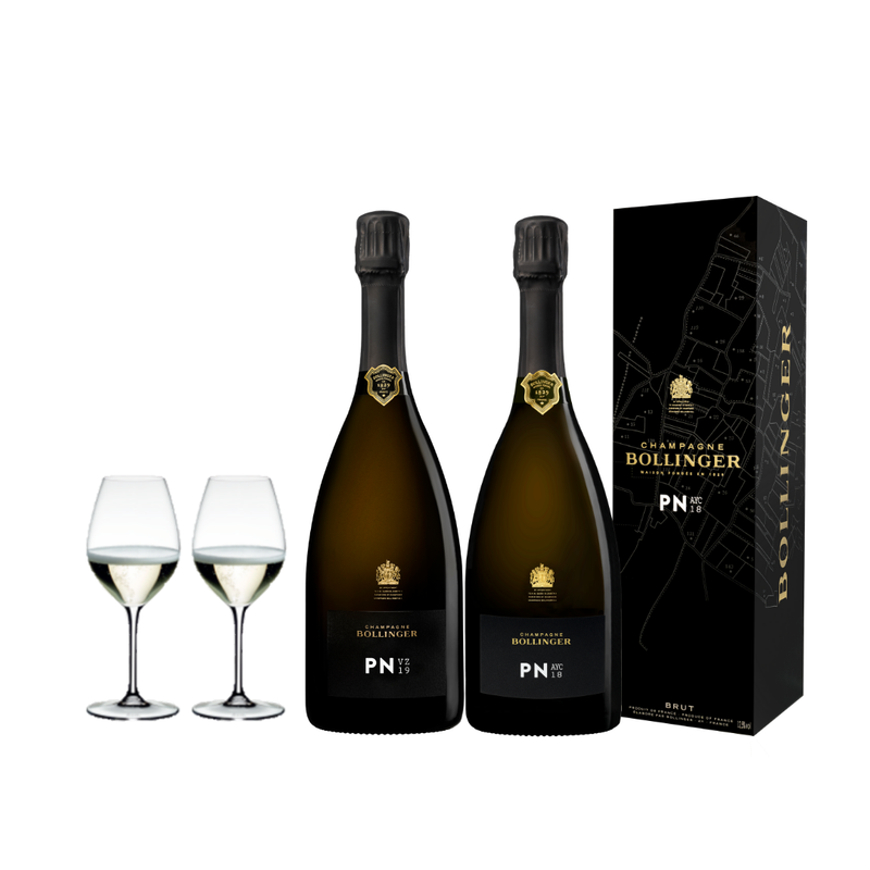 [Pre-Order] Bollinger PN18 & 19 Bundle with Champagne Glasses